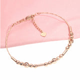 14K Rose Geometric Charm Bracelet for Women, Party Jewelry