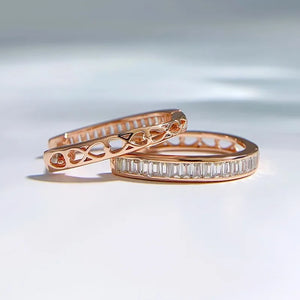 925 Silver Zircon Hoop Earrings Cubic Zirconia Women's Jewelry Rose Plated