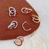925 Silver Zircon Hoop Earrings Cubic Zirconia Women's Jewelry Rose Plated