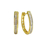 925 Silver Zircon Hoop Earrings Cubic Zirconia Women's Jewelry Rose Plated