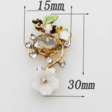 5pcs 15*30mm Silver Rhinestone Button Wedding Wine Glass Decoraation