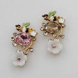 5pcs 15*30mm Silver Rhinestone Button Wedding Wine Glass Decoraation