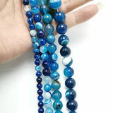 6/8/10/12/14MM Agate Stripe Bead Necklace Bracelet DIY Jewelry