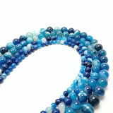 6/8/10/12/14MM Agate Stripe Bead Necklace Bracelet DIY Jewelry