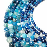 6/8/10/12/14MM Agate Stripe Bead Necklace Bracelet DIY Jewelry