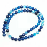6/8/10/12/14MM Agate Stripe Bead Necklace Bracelet DIY Jewelry
