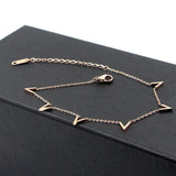 V Letter Rose Anklet Titanium Steel Foot Chain Woman Jewelry
