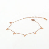 V Letter Rose Anklet Titanium Steel Foot Chain Woman Jewelry