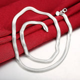 6MM Flat Snake Bone Chain Two-Piece Jewelry Set 925 Silver Parures Bijoux