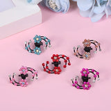6Pcs Crystal Snowflake Hair Clips Girls Mini Hair Claw
