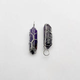6pc Natural Amethyst Stone Tree of Life Pendant Necklace for Jewelry Making