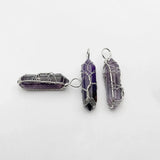 6pc Natural Amethyst Stone Tree of Life Pendant Necklace for Jewelry Making