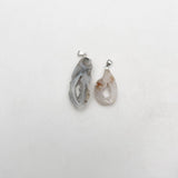 6pc Small Agates Tablets Stone Pendant Necklace