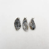 6pc Small Agates Tablets Stone Pendant Necklace