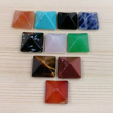 Natural Assorted Stone Beads Pyramid Cabochons 50pcs for Jewelry Making