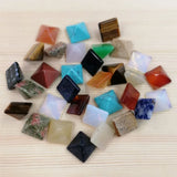 Natural Assorted Stone Beads Pyramid Cabochons 50pcs for Jewelry Making