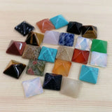 Natural Assorted Stone Beads Pyramid Cabochons 50pcs for Jewelry Making