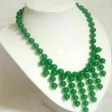 8MM Green Jade Beads Necklace 18 inch Dark Matter Classic Souvenir