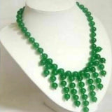 8MM Green Jade Beads Necklace 18 inch Dark Matter Classic Souvenir