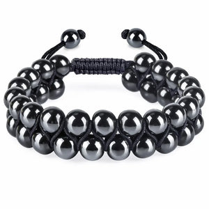 8MM Hematite Bracelet for Women Men Natural Stone Beads Bracelet
