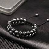 8MM Hematite Bracelet for Women Men Natural Stone Beads Bracelet