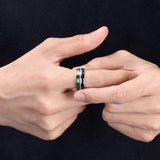 8MM Galaxy Tungsten Carbide Ring with Created-opal Inlay, Size 6-14