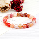 8MM Striped Agate Beads Bracelets Couple Natural Stone Elastic Bracelet