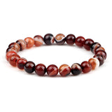 8MM Striped Agate Beads Bracelets Couple Natural Stone Elastic Bracelet