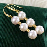 8MM Shell Pearl Earrings 18K Halloween Thanksgiving Diy Year Freshwater