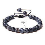 8mm Agate Crystal Turquoise Stone Bead Bracelet