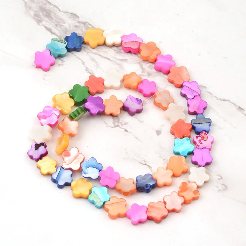 8mm Flower Heart Shell Beads DIY Natural Stone Jewelry Making Accessory