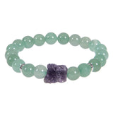 8mm Crystal Beaded Amethyst Bracelet Men Women Natural Stone Jewelry