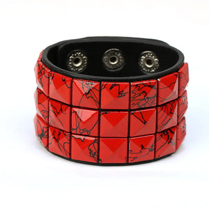 Double Belt Leather Wrist Friendship Bracelet Vintage Punk Jewel