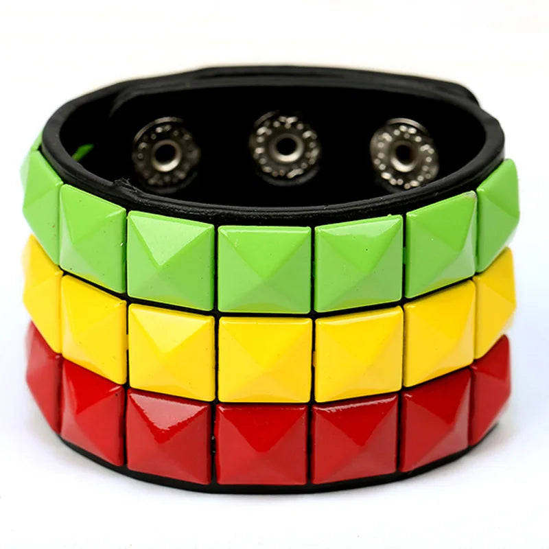 Double Belt Leather Wrist Friendship Bracelet Vintage Punk Jewel