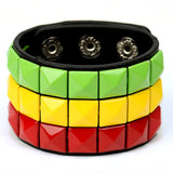 Double Belt Leather Wrist Friendship Bracelet Vintage Punk Jewel