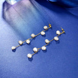 Freshwater Pearl Drop Earrings 925 Sterling Silver Jewelry