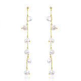 Freshwater Pearl Drop Earrings 925 Sterling Silver Jewelry