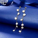 Freshwater Pearl Drop Earrings 925 Sterling Silver Jewelry