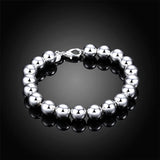 925 Silver Bracelet with 10MM Beads - Women's Jewelry Gift