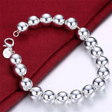 925 Silver Bracelet with 10MM Beads - Women's Jewelry Gift