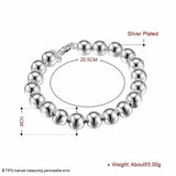925 Silver Bracelet with 10MM Beads - Women's Jewelry Gift