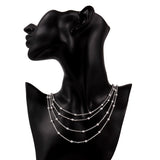 925 Silver Beaded Necklace Tassel Beads Silver Chain Wedding Jewelry