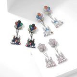 925 Silver Castle CZ Drop Earrings for Women
