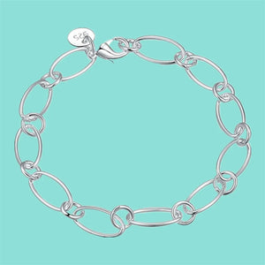 925 Silver Charms Bracelet For Women Silver Basic Chain Jewelry