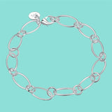 925 Silver Charms Bracelet For Women Silver Basic Chain Jewelry