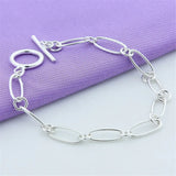 925 Silver Charms Bracelet For Women Silver Basic Chain Jewelry
