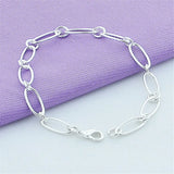925 Silver Charms Bracelet For Women Silver Basic Chain Jewelry