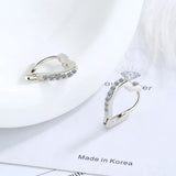 925 Silver Zirconia Heart Hoop Earrings For Girls