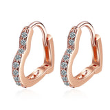 925 Silver Zirconia Heart Hoop Earrings For Girls