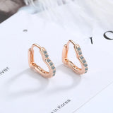 925 Silver Zirconia Heart Hoop Earrings For Girls